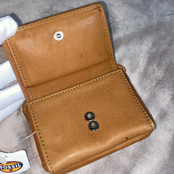 🆕 Fossil Brown Leather crossbody Messenger Bag and wallet Y2K - Picture 15 of 16